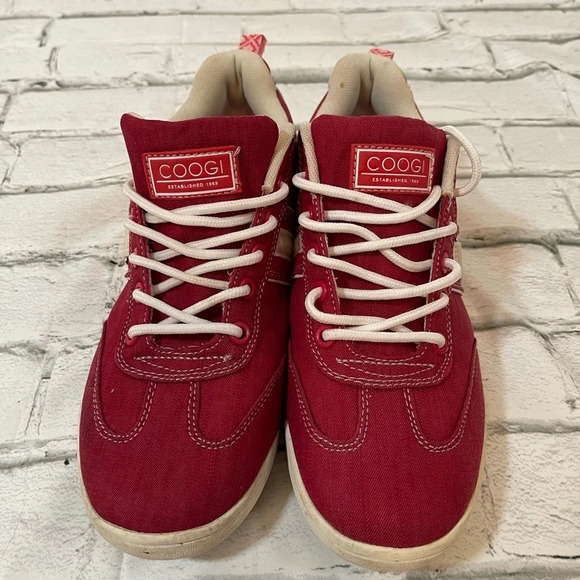 Men’s COOGI red chambray sneakers Sz 1 - Picture 2 of 8